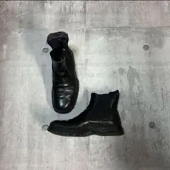 新品　未使用　PRADA ブラック サイドゴアブーツ　7 1/2 レザー　本革 23AW】PRADA ロゴ Chelsea レザー サイドゴア ブーツ (PRADA