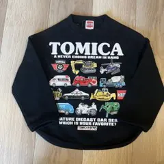 【新品タグ付き】TOMICA 車両イラスト トレーナー 100 黒　裏起毛