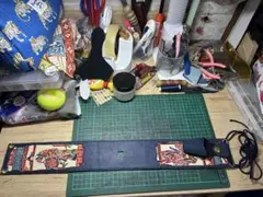 三線用高級胴巻き 鶴柄 三つ巴紋 廃盤 レザー生地使用 - メルカリ
