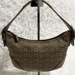 ✨美品✨コーチ アクセサリーポーチ ミニシグネチャー ソーホー レザー ブラウン