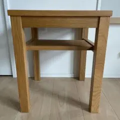 ☘️送料無料⭐️美品⭐️希少レア⭐️２脚セット⭐️無印⭐️無垢材サイドテーブルベンチ⭐️オーク 木製サイドテーブルベンチ 板座 節あり | 無印良品