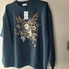 No.583 JUNRED 花柄刺繍 クルーネック スウェットM タグ付きのサムネイル