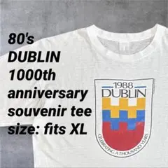 80s DUBLIN ダブリン 1000年記念 スーベニア ロゴ Tシャツ 90