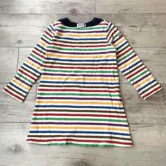 miki house ボーダー 長袖ワンピース マルチカラー 110