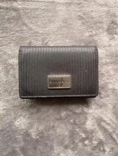 美品 BVLGARI 名刺入れ ブルガリ ミレリゲ カードケース 黒 プレート