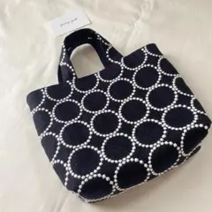 完成品　新色✨ タンバリン　ネイビーでハンドバッグ