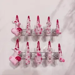 ♥ ネイルチップ 量産型 地雷系 血まみれ 平成女児 ハート ハロウィン