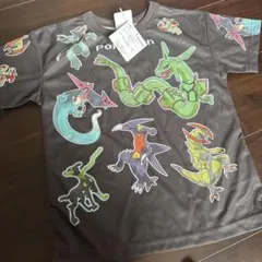 ポケモン 半袖Tシャツ 130cm レックウザ ガブリアス　黒　ブラック　新品