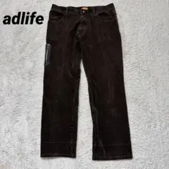 adlife カーゴパンツ コーデュロイ ワークパンツ ワイドパンツ ブラウン