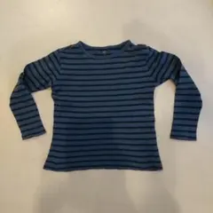 UNIQLO 長袖Tシャツ 130cm ボーダー 青 ユニクロ