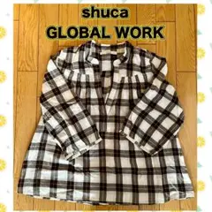 shuca GLOBAL WORK 七分袖　チェックシャツ