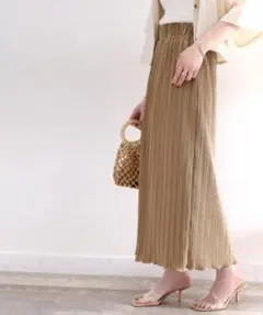 《ms+ ideal》メロープリーツタイトロングスカート ブラウン Mサイズのサムネイル