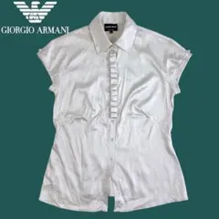 05T670☆ GIORGIO ARMANI 光沢 シルク シャツブラウス 春夏のサムネイル