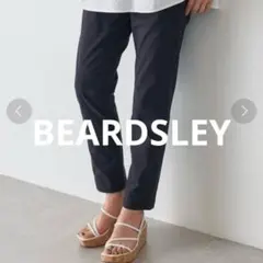 ビアズリー 綿タックスリムパンツ　黒　新品未使用タグ付き