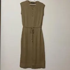 ニットワンピース ノースリーブニットワンピース ロングニットワンピース ベージュ