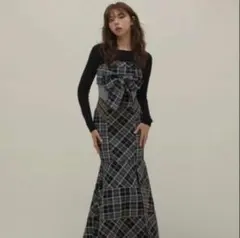 andmary Juni check dress color black - メルカリ