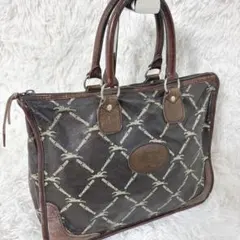 【訳あり】LONGCHAMP ハンドバッグ　ヴィンテージ　モノグラム　総柄
