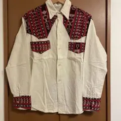60s ネイティブ柄 ウエスタンシャツ 長袖シャツ lサイズ