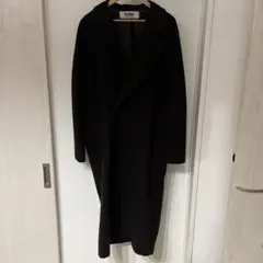 ベルギー製 BASISBROEK　ダブル チェスターコート　ブラック　肩落ち ベルギー製 BASISBROEK ダブル チェスターコート ブラック 肩落ち
