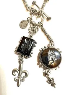 作家 SILVER イタリア ブローチ ネックレス シルバー 横顔 ペンダント 