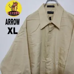 usa古着 ARROW　長袖ボタンシャツXL　イエロー