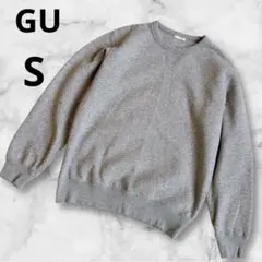 GU裏起毛スウェット無地クルーネックトレーナーグレー灰メンズS