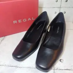 【着用数回の極美品】 リーガル パンプス ハイヒール レザー 黒 ブラック 箱付