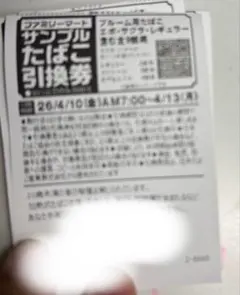 【即日発送】サンプルたばこ引換券プルームエポ4枚セット