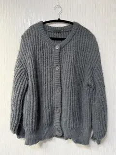 ☆Heather⭐︎美品　リブ編みグレーカーディガン　ヘザー