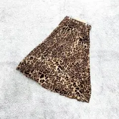 B2589【ル ジュン】フレアスカート/インパクト/ヒョウ柄/アニマル/F