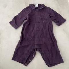 PETIT BATEAU チェック柄ロンパース 3m