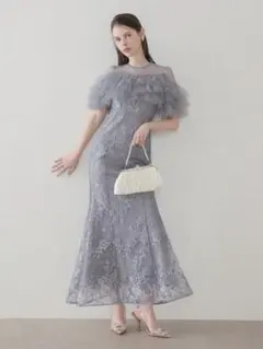 チュールフリルボレロペイントマーメイドワンピースドレス結婚式