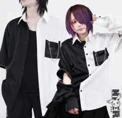 ZIP SLEEVE SWITCH SHIRT【BLACK×STRIPE】のサムネイル