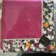 YVES SAINT LAURENT ハンカチ 花柄 ピンク