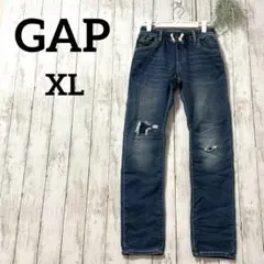 ギャップ ダメージ デニムパンツ XL ストレッチスリム ジーパン ウエストゴムのサムネイル