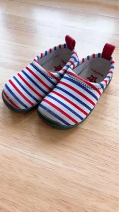 スリッポン 赤・青・白 ストライプ 【14.0】