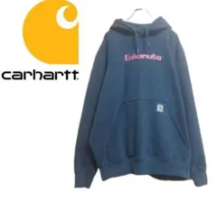 カーハート パーカー フーディ― Ｌ ダークグレー 企業ロゴ 裏起毛 メキシコ製