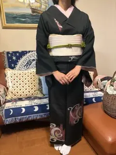 新品　黒地のマジョリカお召　しつけ付き 2026年最新】マジョリカ お召の人気アイテム - メルカリ