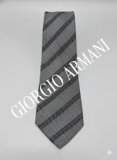 ジョルジョアルマーニ CRAVATTE グレー シルクネクタイイタリア製