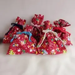 ミ二巾着袋５点セットクリスマス仕様