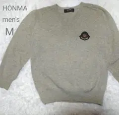 HONMA GOLF ウール100% Vネックニット M グレー