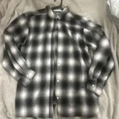 チェック柄 長袖シャツ ブラックホワイト