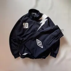 海外企画　UMBRO ジャージセットアップ　ネイビー　M ビッグ刺繍ロゴ