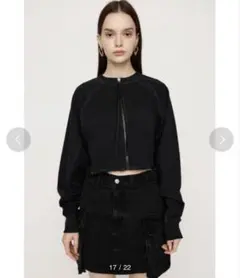 SLY AGING 2WAY ZIP SW TOPS クロップドパーカー