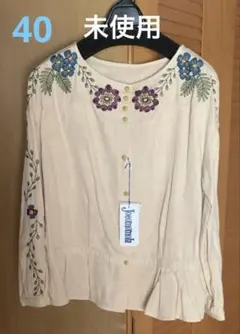 未使用 ホコモモラ 七分袖 プリント刺繍カットソー 2025年最新