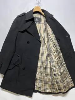 訳アリ 正規品 バーバリーブラックレーベル ノバチェック裏地 トレンチコートM