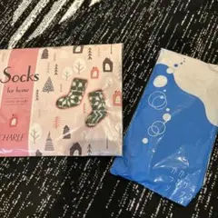 CHARLE クリスマス柄ソックス 22~24cm かかとつるサポソックス付