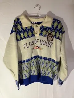 HOOK アーガイル柄 ポロセーター XL フック ニット