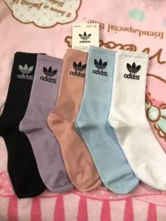 adidas リブ編み　ソックス 5足セット　靴下　新品
