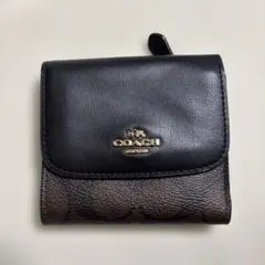 COACH コーチ 三つ折り財布 レザー ブラック　ブラウンのサムネイル